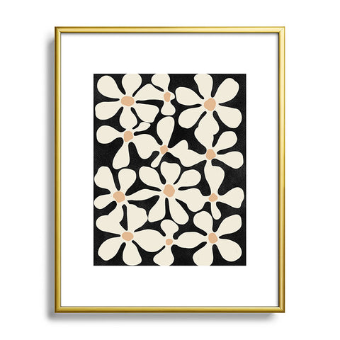 DorisciciArt Midnight Bohemian Floral Metal Framed Art Print