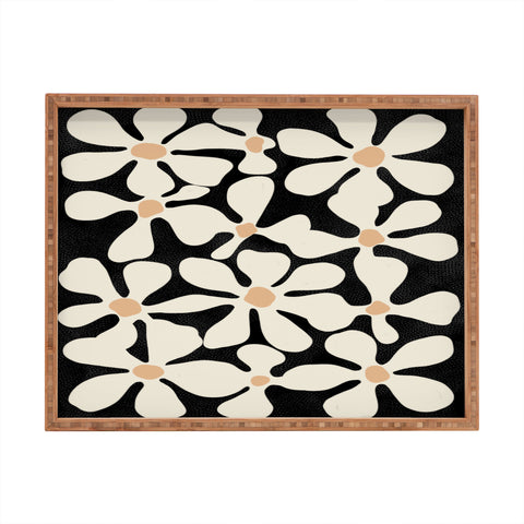 DorisciciArt Midnight Bohemian Floral Rectangular Tray