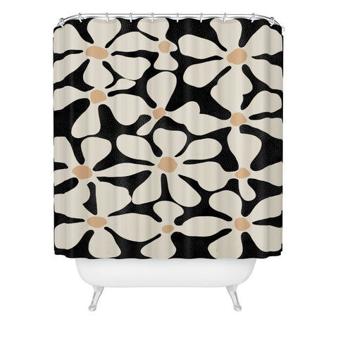 DorisciciArt Midnight Bohemian Floral Shower Curtain