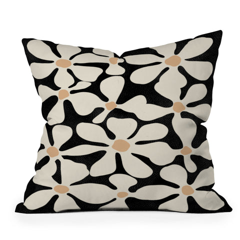 DorisciciArt Midnight Bohemian Floral Throw Pillow