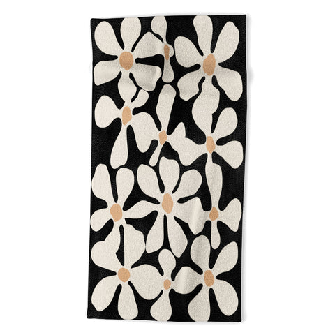 DorisciciArt Midnight Bohemian Floral Beach Towel