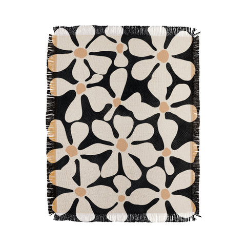 DorisciciArt Midnight Bohemian Floral Throw Blanket