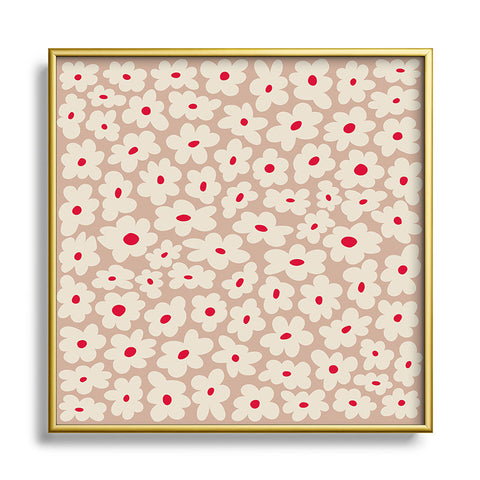 DorisciciArt Minimal floral C Square Metal Framed Art Print