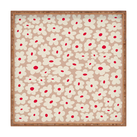 DorisciciArt Minimal floral C Square Tray