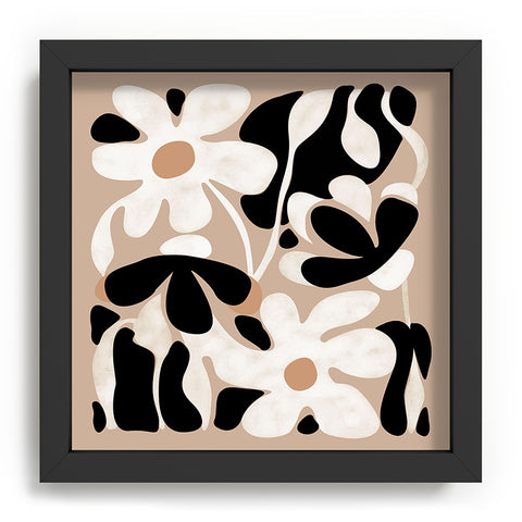 DorisciciArt monochrome flowers Recessed Framing Square