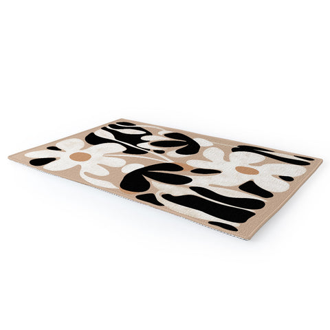 DorisciciArt monochrome flowers Area Rug