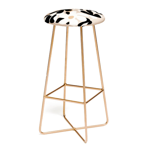 DorisciciArt monochrome flowers Bar Stool