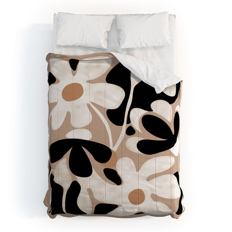 DorisciciArt monochrome flowers Comforter