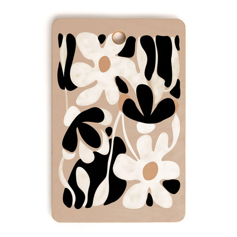 DorisciciArt monochrome flowers Cutting Board Rectangle