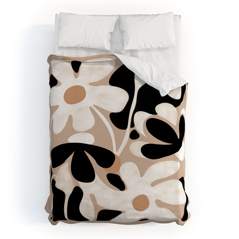 DorisciciArt monochrome flowers Duvet Cover