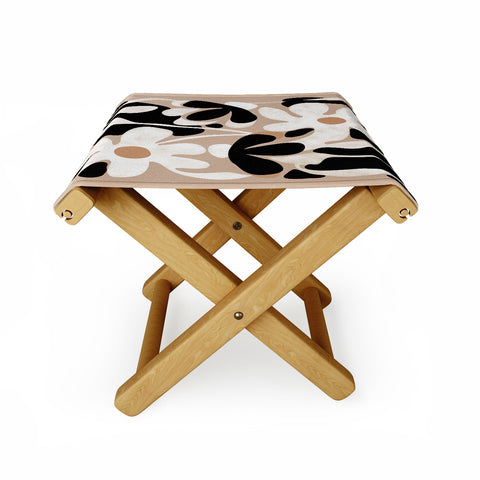 DorisciciArt monochrome flowers Folding Stool