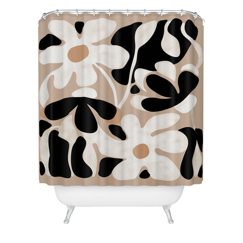 DorisciciArt monochrome flowers Shower Curtain