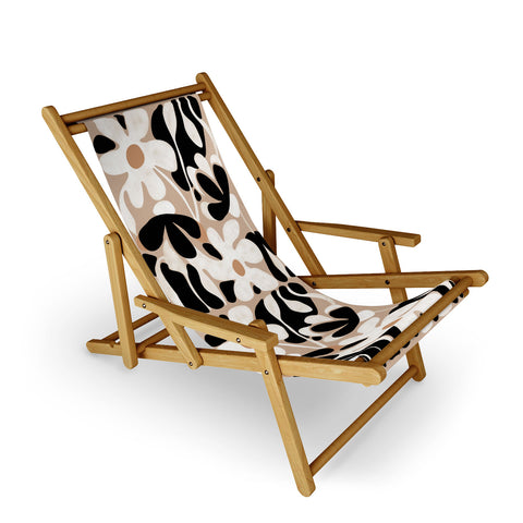 DorisciciArt monochrome flowers Sling Chair