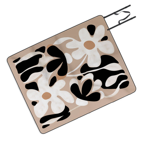 DorisciciArt monochrome flowers Picnic Blanket