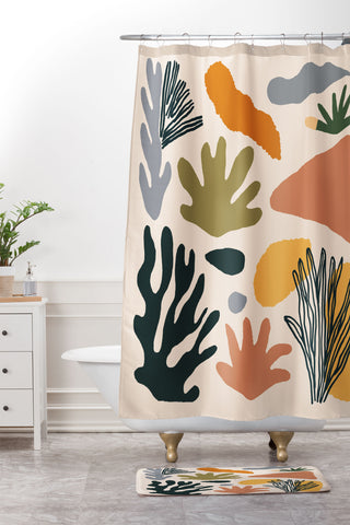 DorisciciArt Nature Abstraction Shower Curtain And Mat