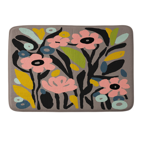 DorisciciArt pastel garden Memory Foam Bath Mat