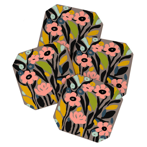 DorisciciArt pastel garden Coaster Set