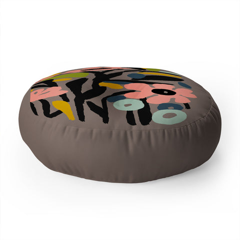 DorisciciArt pastel garden Floor Pillow Round