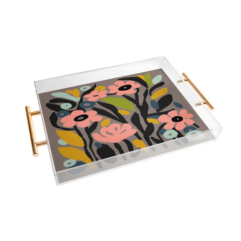 DorisciciArt pastel garden Acrylic Tray