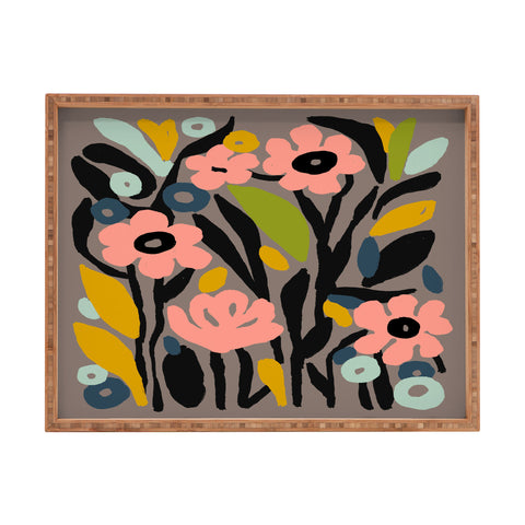 DorisciciArt pastel garden Rectangular Tray