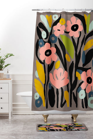 DorisciciArt pastel garden Shower Curtain And Mat