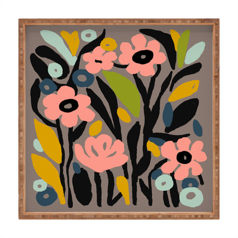 DorisciciArt pastel garden Square Tray