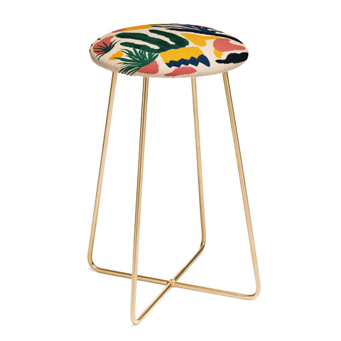 DorisciciArt Psychedelic Jungle Counter Stool