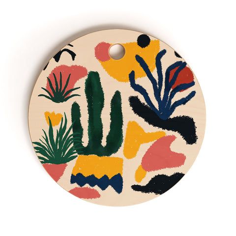 DorisciciArt Psychedelic Jungle Cutting Board Round