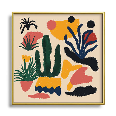 DorisciciArt Psychedelic Jungle Square Metal Framed Art Print