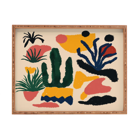 DorisciciArt Psychedelic Jungle Rectangular Tray