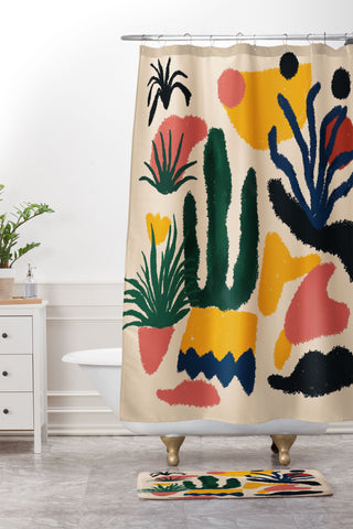 DorisciciArt Psychedelic Jungle Shower Curtain And Mat