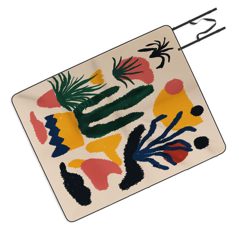DorisciciArt Psychedelic Jungle Picnic Blanket