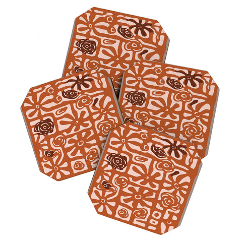 DorisciciArt Rose maze Coaster Set