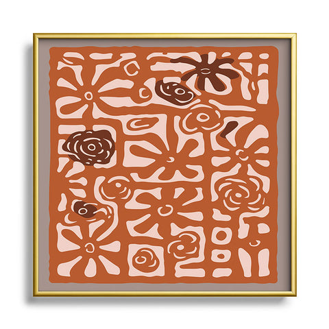 DorisciciArt Rose maze Square Metal Framed Art Print