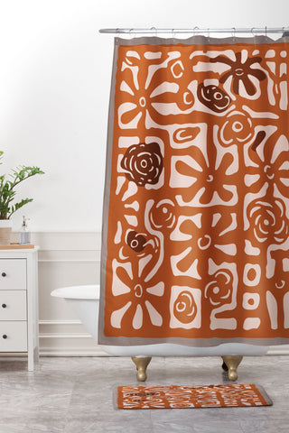 DorisciciArt Rose maze Shower Curtain And Mat