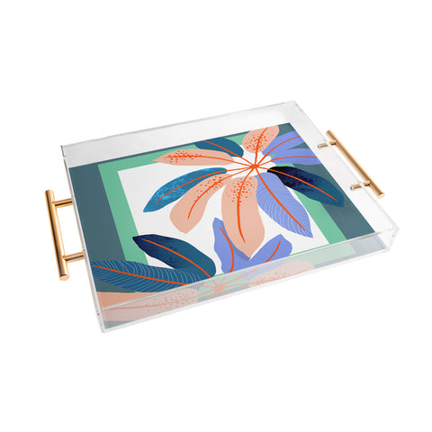DorisciciArt tropical plants Acrylic Tray