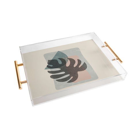 DreamPrintDesigns Abstract Leaf Art Acrylic Tray