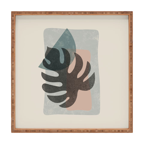 DreamPrintDesigns Abstract Leaf Art Square Tray