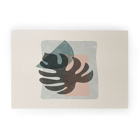 DreamPrintDesigns Abstract Leaf Art Welcome Mat