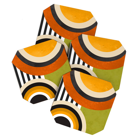 DreamPrintDesigns Bauhaus Mid Century Art 43 Coaster Set