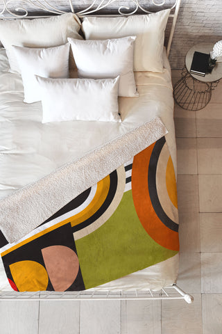 DreamPrintDesigns Bauhaus Mid Century Art 43 Fleece Throw Blanket