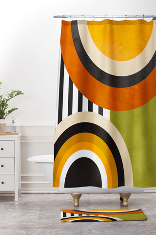 DreamPrintDesigns Bauhaus Mid Century Art 43 Shower Curtain And Mat