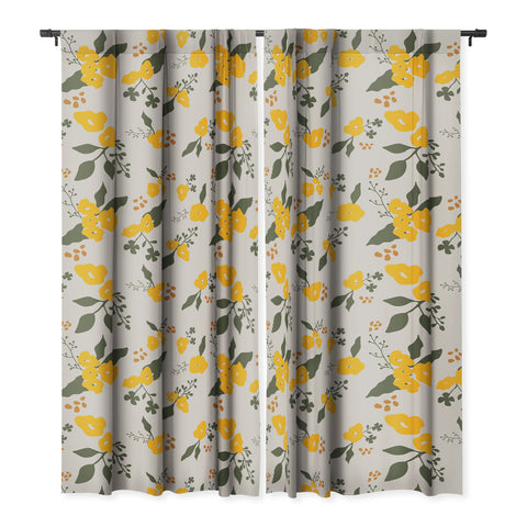 DreamPrintDesigns Flower Market Yellow Flowers Blackout Non Repeat