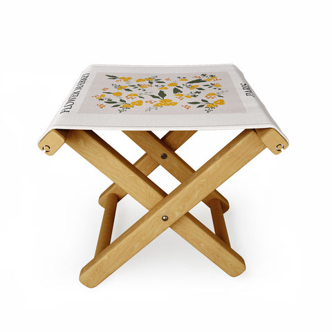 DreamPrintDesigns Flower Market Yellow Flowers Folding Stool