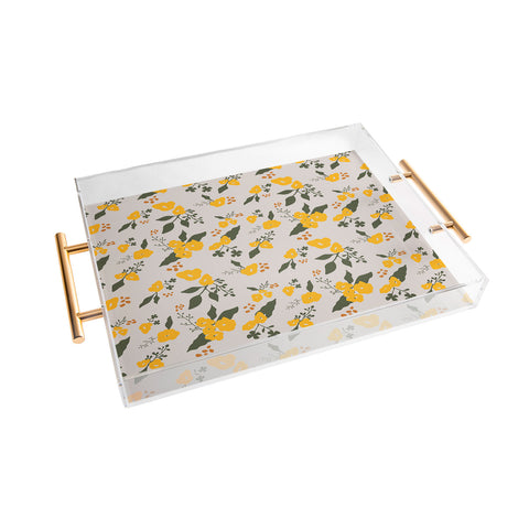 DreamPrintDesigns Flower Market Yellow Flowers Acrylic Tray
