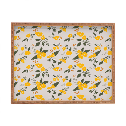 DreamPrintDesigns Flower Market Yellow Flowers Rectangular Tray