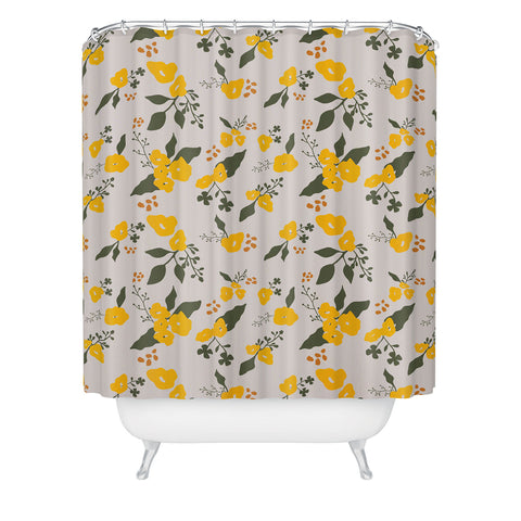 DreamPrintDesigns Flower Market Yellow Flowers Shower Curtain