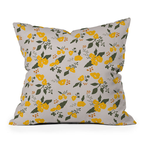 DreamPrintDesigns Flower Market Yellow Flowers Throw Pillow