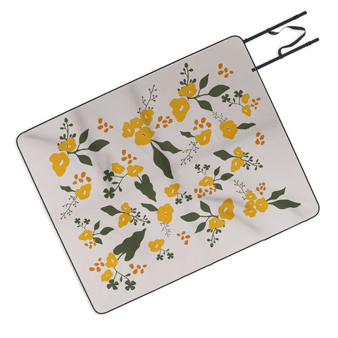 DreamPrintDesigns Flower Market Yellow Flowers Picnic Blanket
