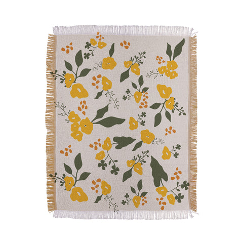 DreamPrintDesigns Flower Market Yellow Flowers Throw Blanket
